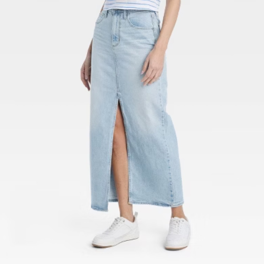 Long denim skirt